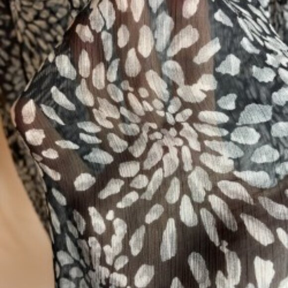GREYLIN SHEER TUNIC COVER-UP BLACK/WHITE ABSRACT FLORAL SIZE LARGE - Picture 7 of 7